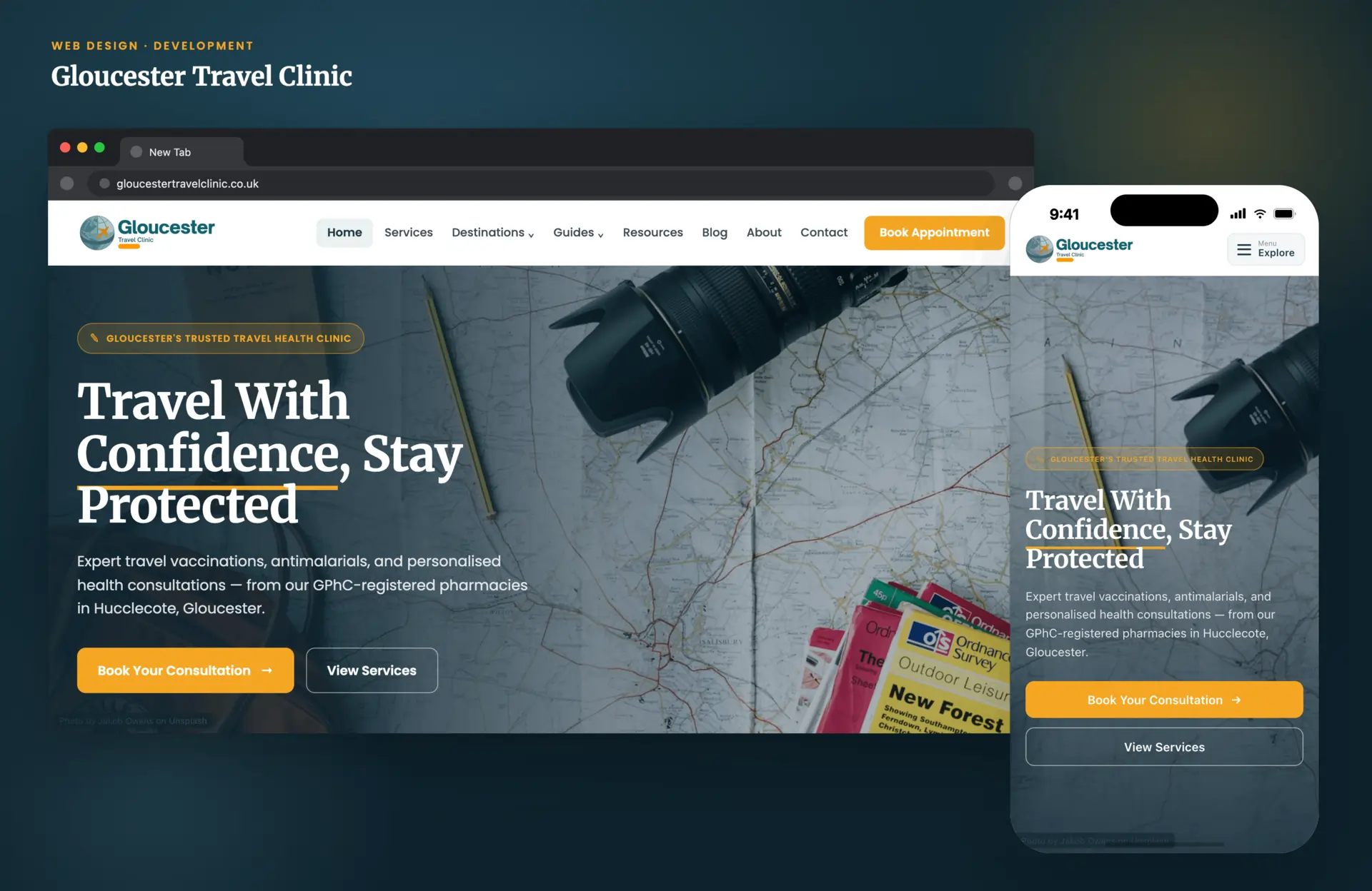 Gloucester Travel Clinic website preview