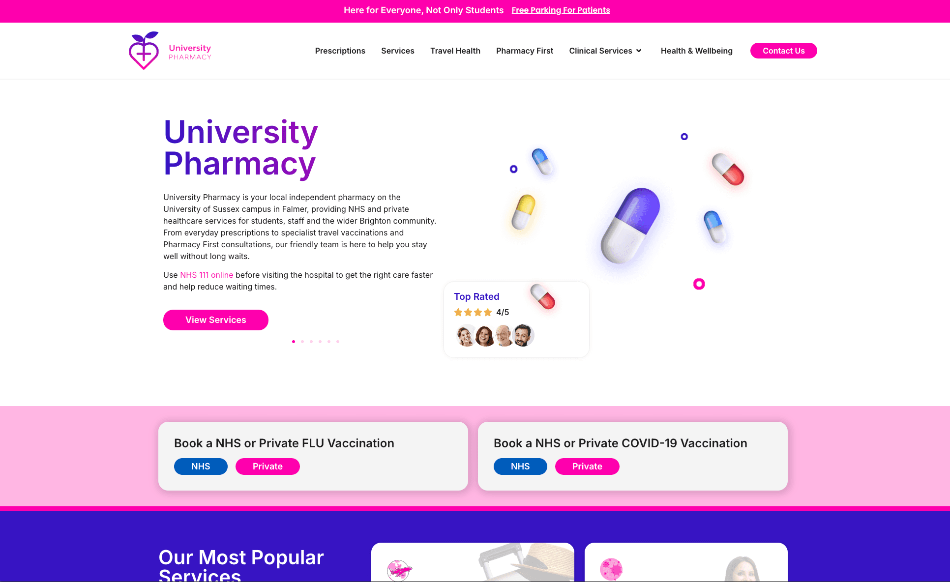 Sussex Uni Pharmacy website preview